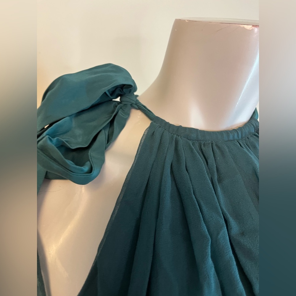 Cinq A Sept Elsa Dress in Everglade Cold Shoulder Ruffle Women’s Size 6 - Picture 7 of 14